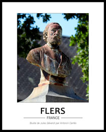 Buste du d�put� Jules G�velot par Antonin Carl�s, ce buste est situ� dans le parc du ch�teau de Flers