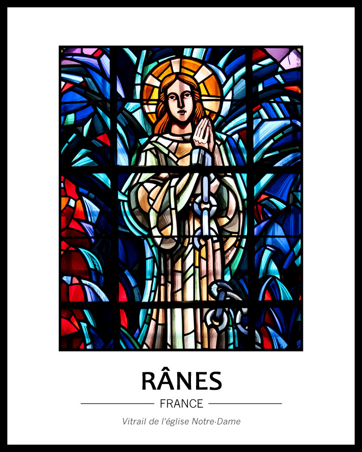 Cliquez pour agrandir vitrail de Sainte-Rosalie, don de la paroisse