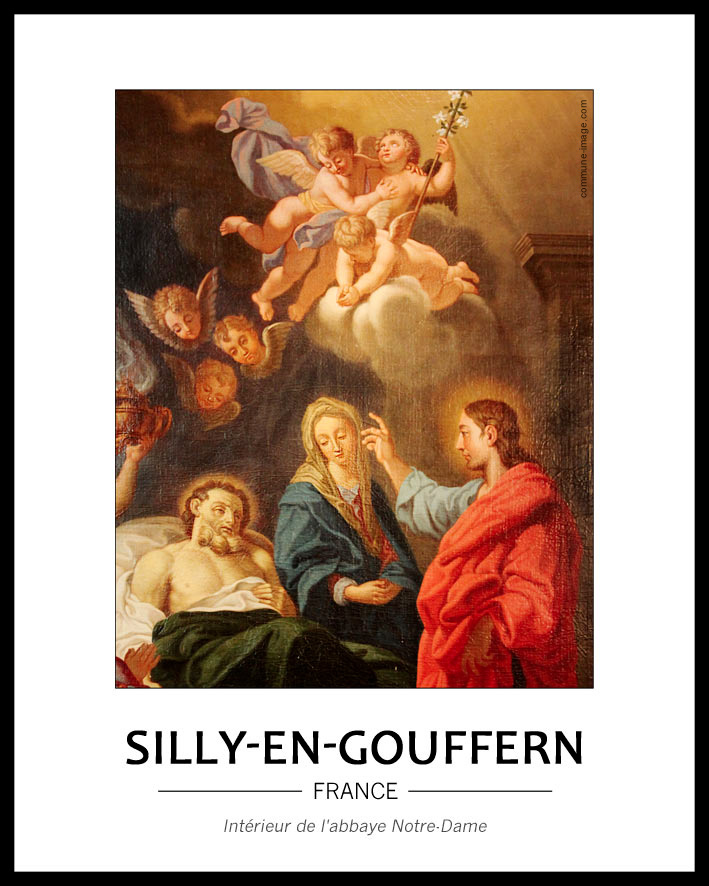 huile sur toile repr�sentant la Mort de saint Joseph, 17e si�cle